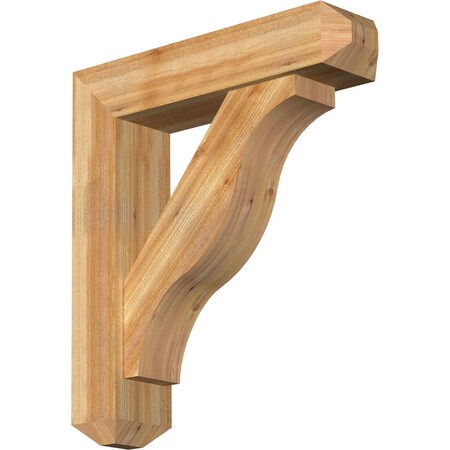 Ekena Millwork Funston Craftsman Rough Sawn Bracket w/ Offset Brace, Western Red Cedar, 8"W x 34"D x 38"H BKT0806X34X38FST04RWR